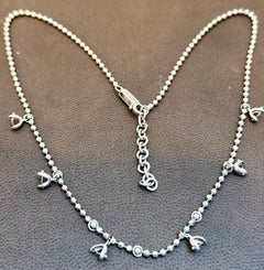 Vintage 13.5 Gm 18 Karat White Gold 6 Hanging Station Chain By designer Aspery
