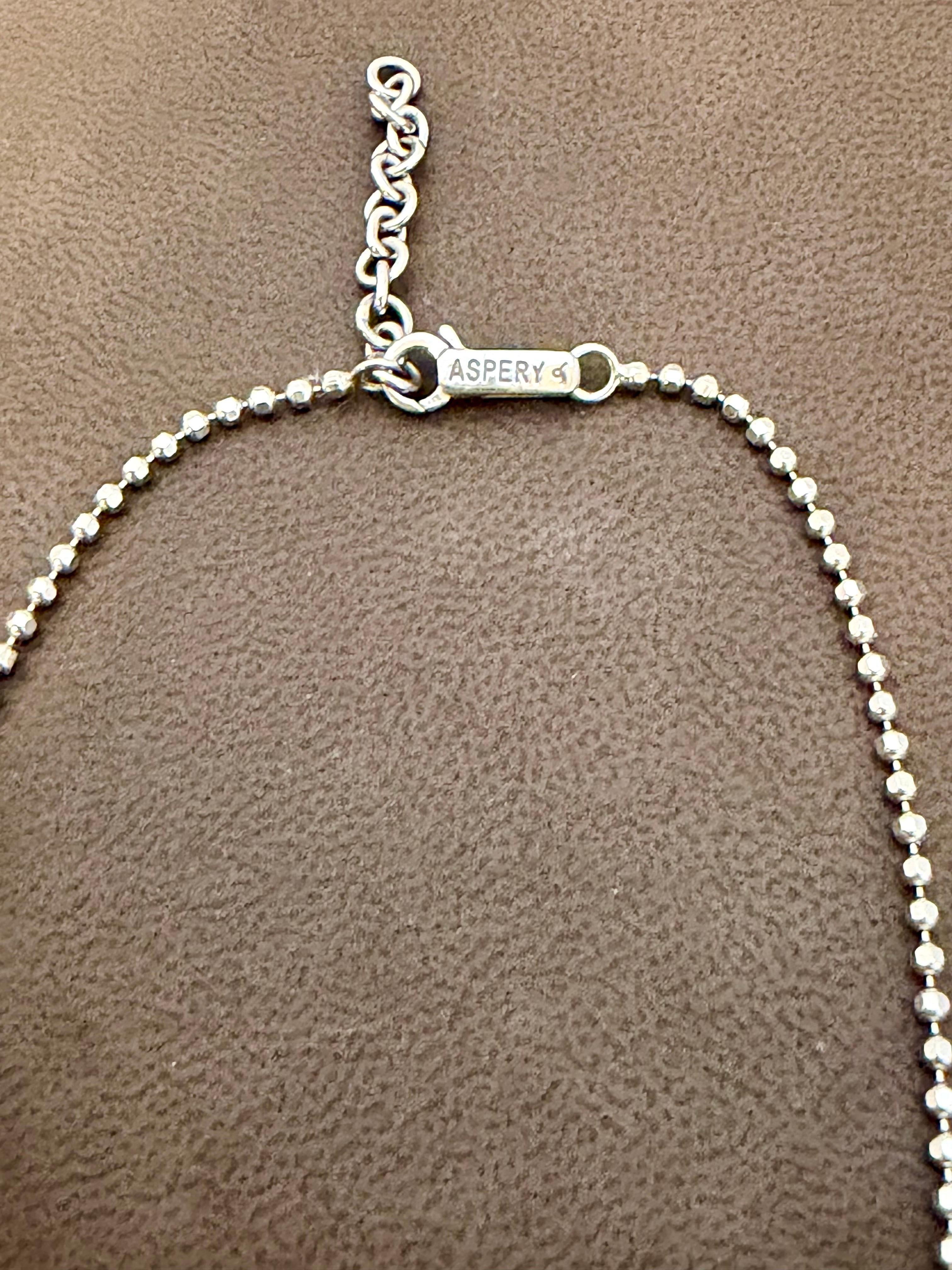 Vintage 13.5 Gm 18 Karat White Gold 6 Hanging Station Chain By designer Aspery en vente 1