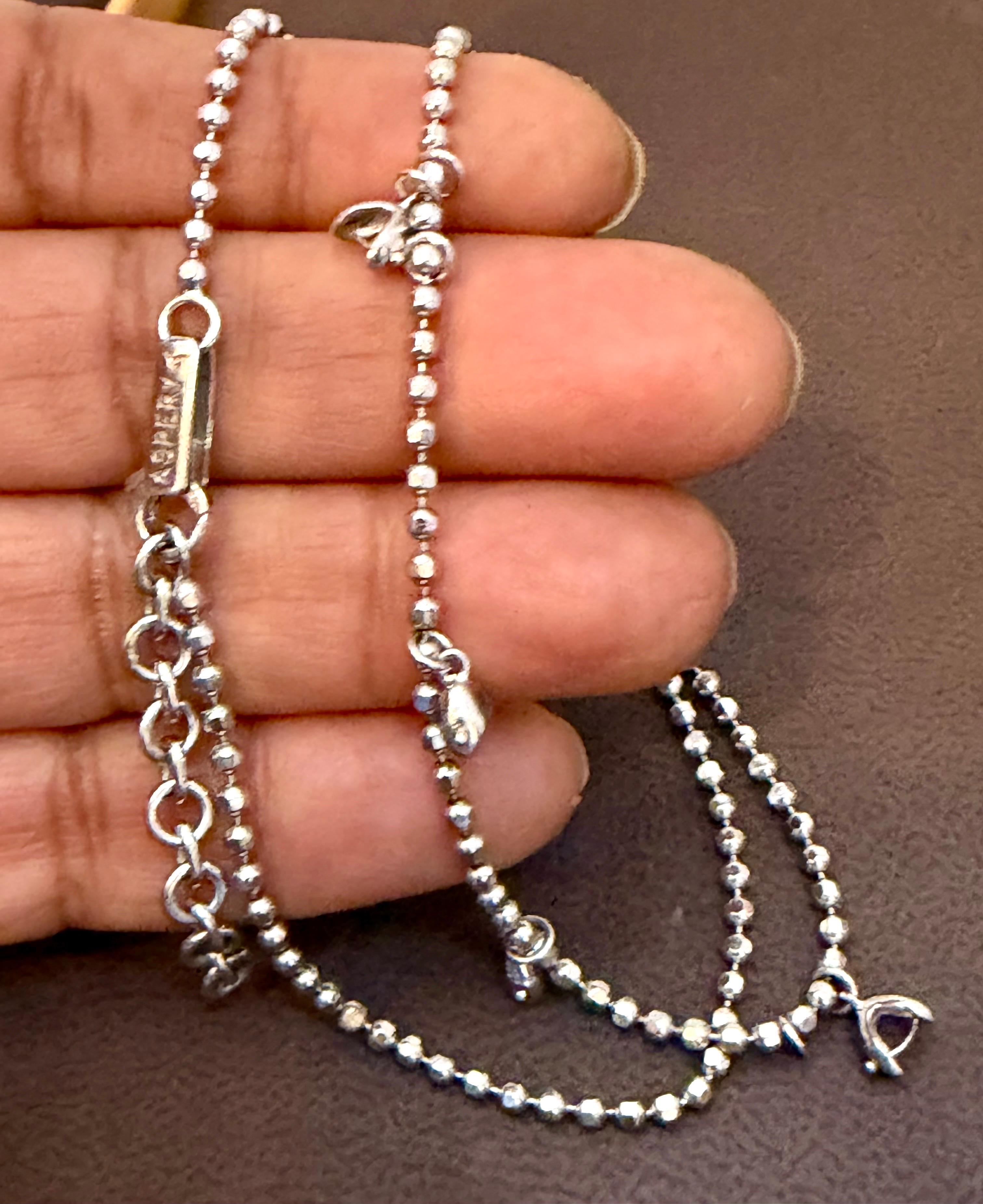 Vintage 13.5 Gm 18 Karat White Gold 6 Hanging Station Chain By designer Aspery en vente 4