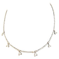 Vintage 13.5 Gm 18 Karat White Gold 6 Hanging Station Chain By designer Aspery