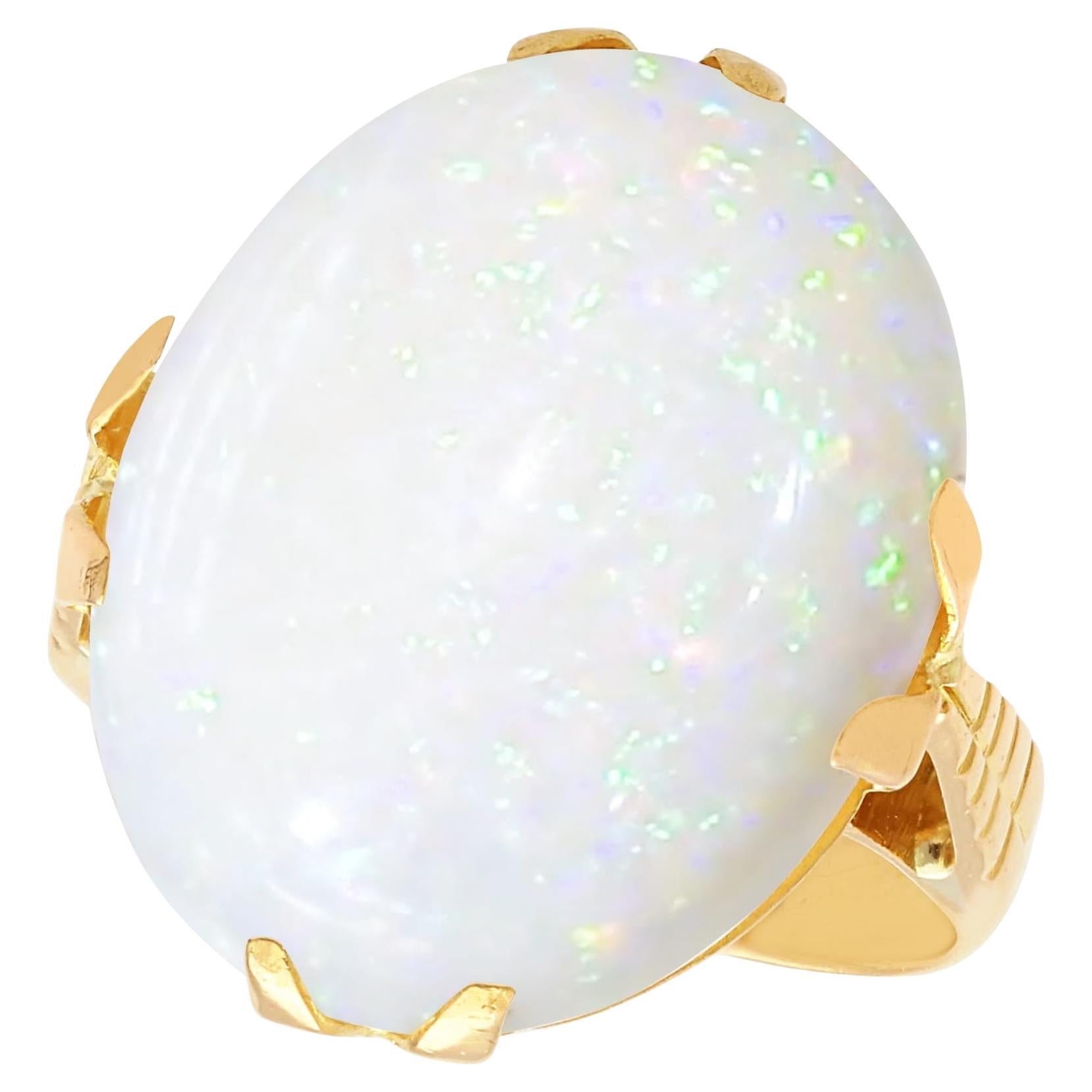 Vintage 13.50 Carat Opal and 20k Yellow Gold Ring