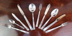 Vintage 136 Piece Set of Art Deco Cutlery. Walker And Hall, England 1930's