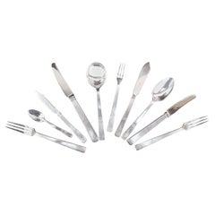 Vintage 136 Stück Art Deco Besteck. Walker And Hall, England 1930er Jahre