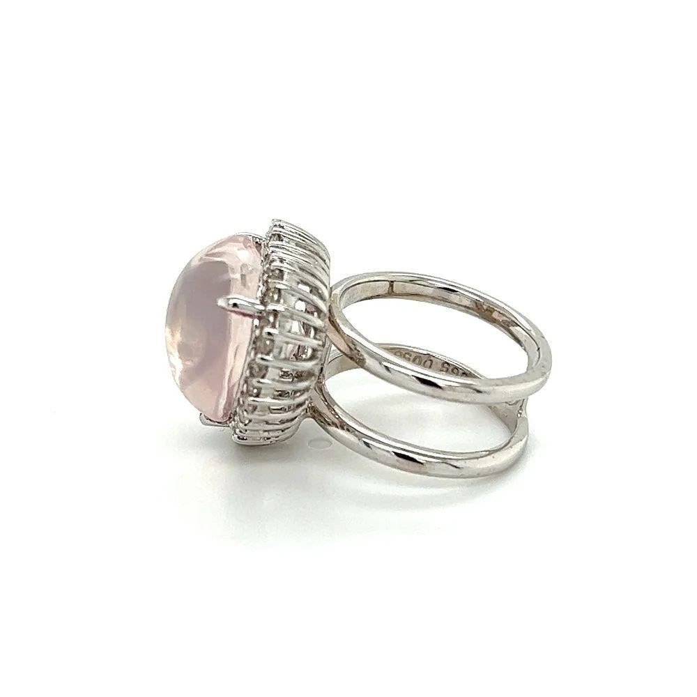 Bague Vintage 13.65 Carat Rose Quartz Heart and Diamond Gold Ring Pour femmes en vente