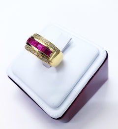 Vintage 1.36 Carat Ruby and Diamond Band Ring