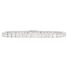Vintage 13.80ct Diamond Line Tennis Bracelet in White Gold