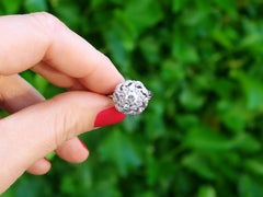Vintage 1.39 Carat Diamond and White Gold Cluster Ring