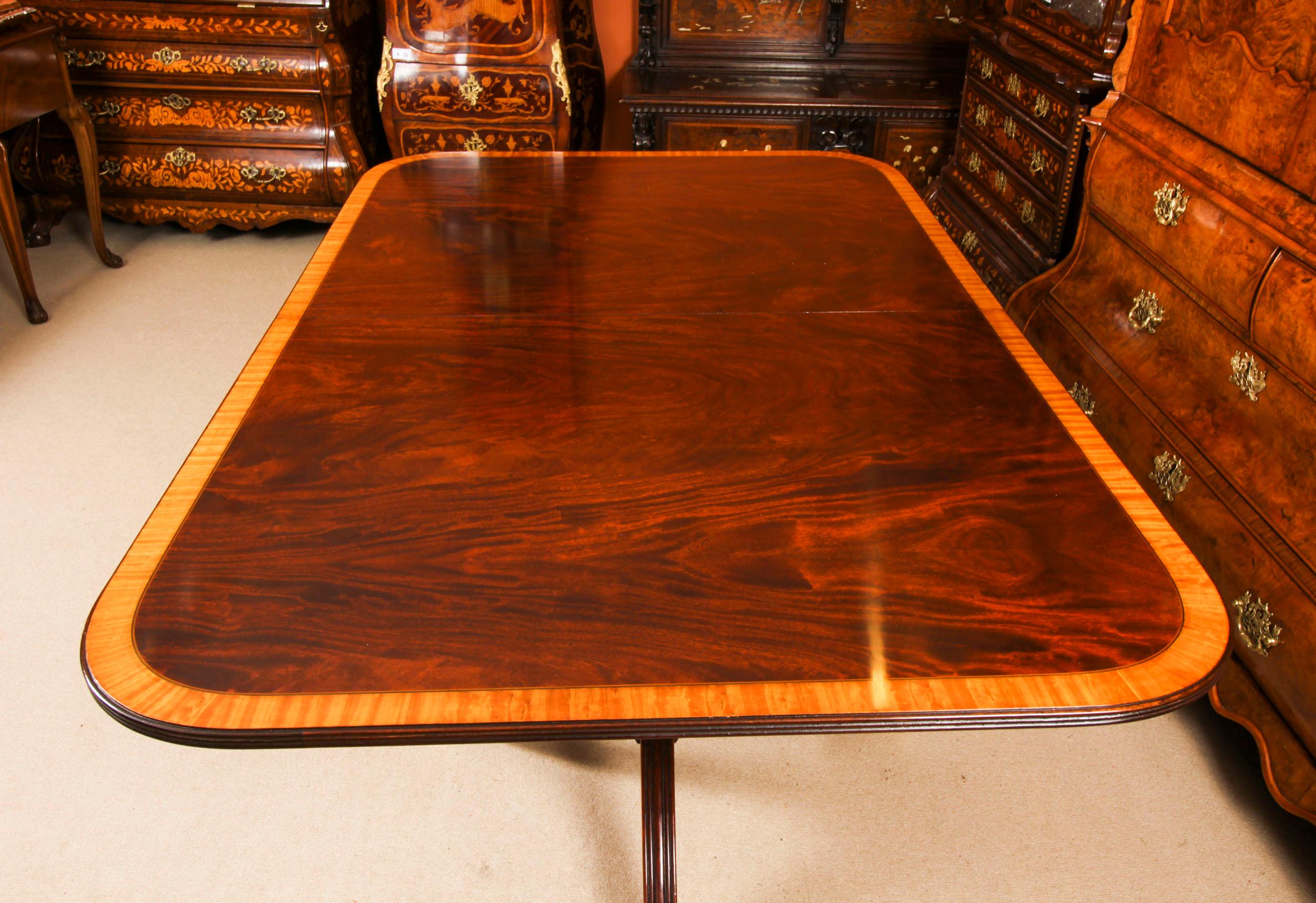 Vintage 13ft Regency Revival Crossbanded Dining Table 20th Century For Sale 2
