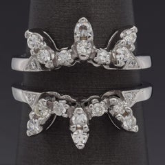 Vintage 13k White Gold 0.48tcw Diamond Enhancer Ring Guard