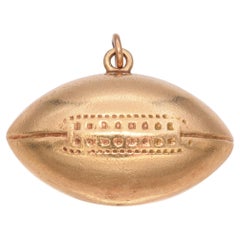 Vintage 13K Yellow Gold Football Sports Lover’s 3D Charm Pendant