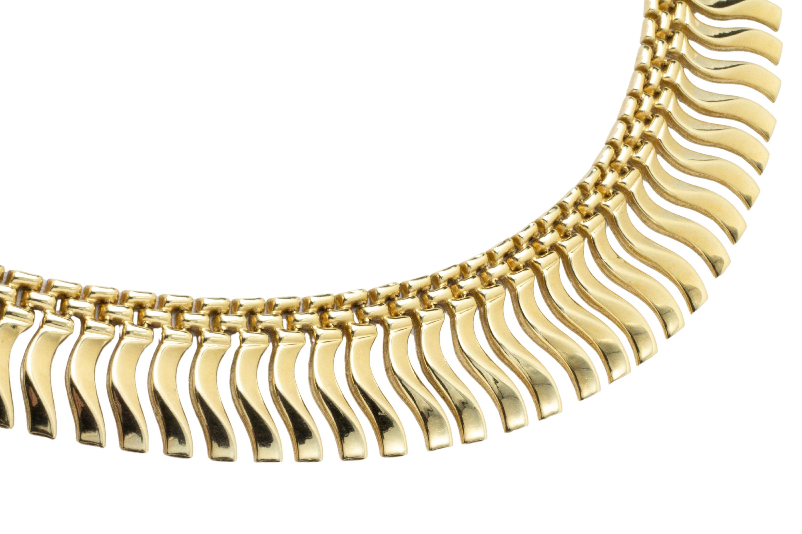 Collier egiziano d'epoca in oro 14 carati in vendita 1