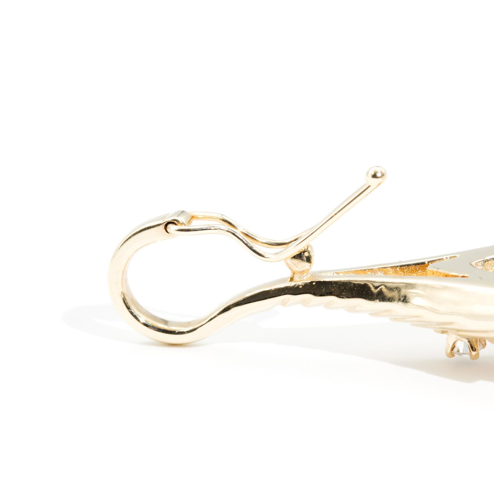 Modern Vintage 14 Carat Yellow Gold Pear Shape Mabe Pearl Diamond Enhancer Pendant