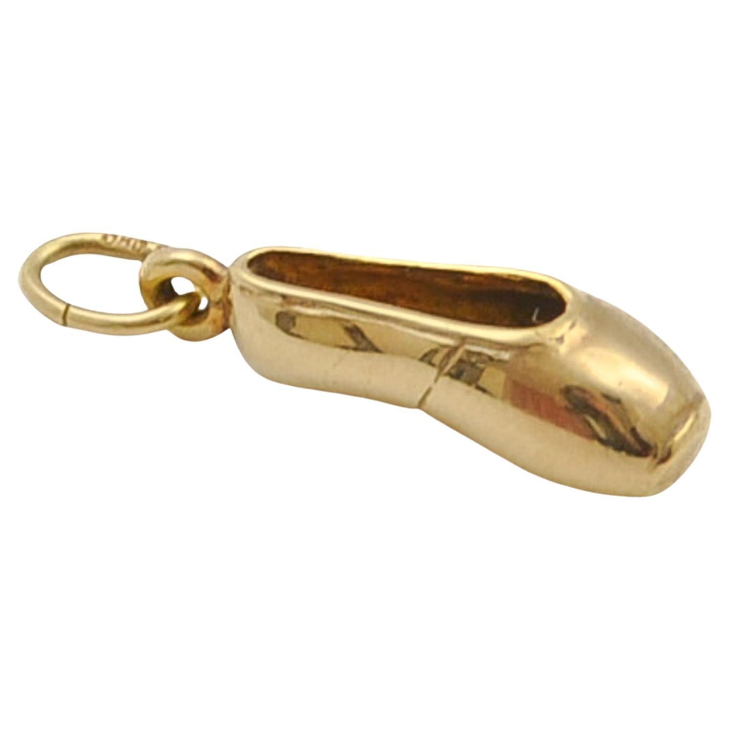 Vintage 14 Karat Gold Ballet Dancing Shoe Charm Pendant