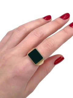 Vintage 14 Karat Gold Blutstein Rechteck Signet Ring