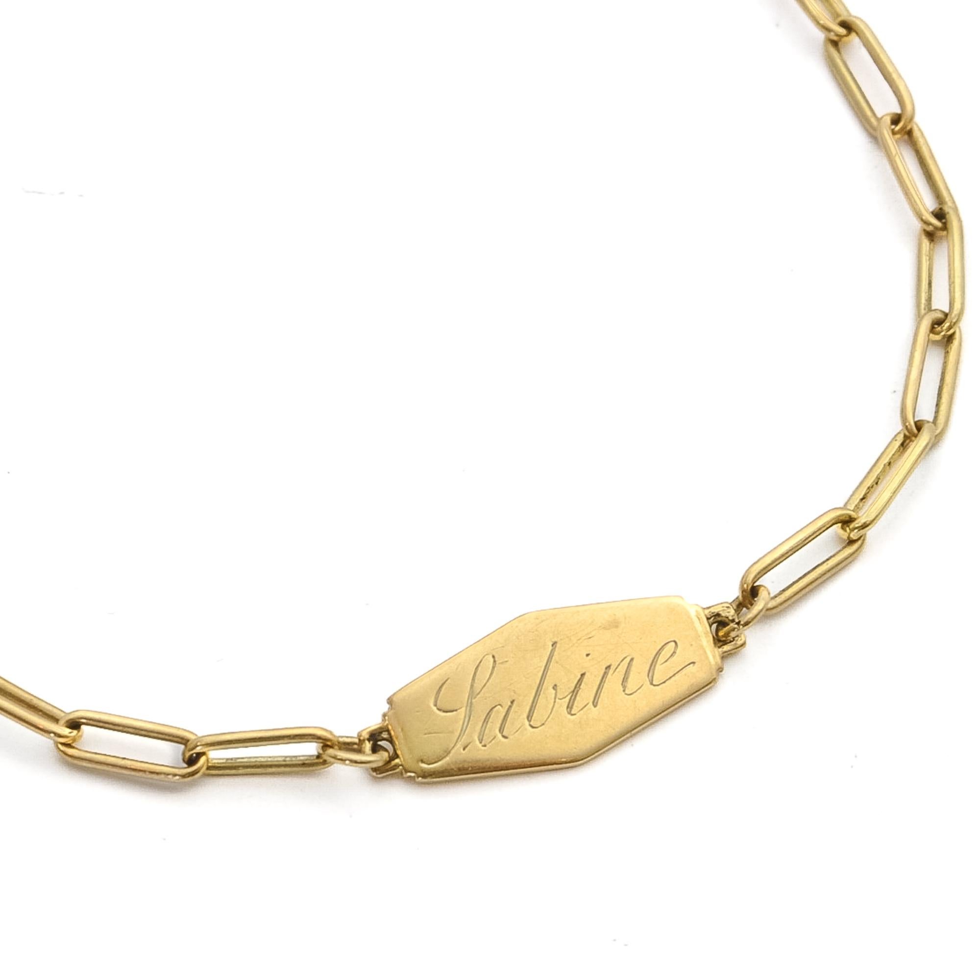 Vintage 14 Karat Gold Clasping Link Bracelet für Damen oder Herren im Angebot