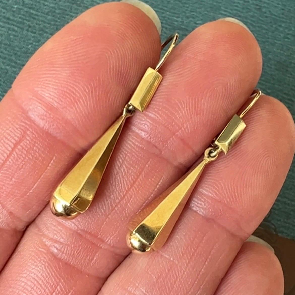 Boucles d'oreilles pendantes vintage en or 14 carats Pour femmes en vente