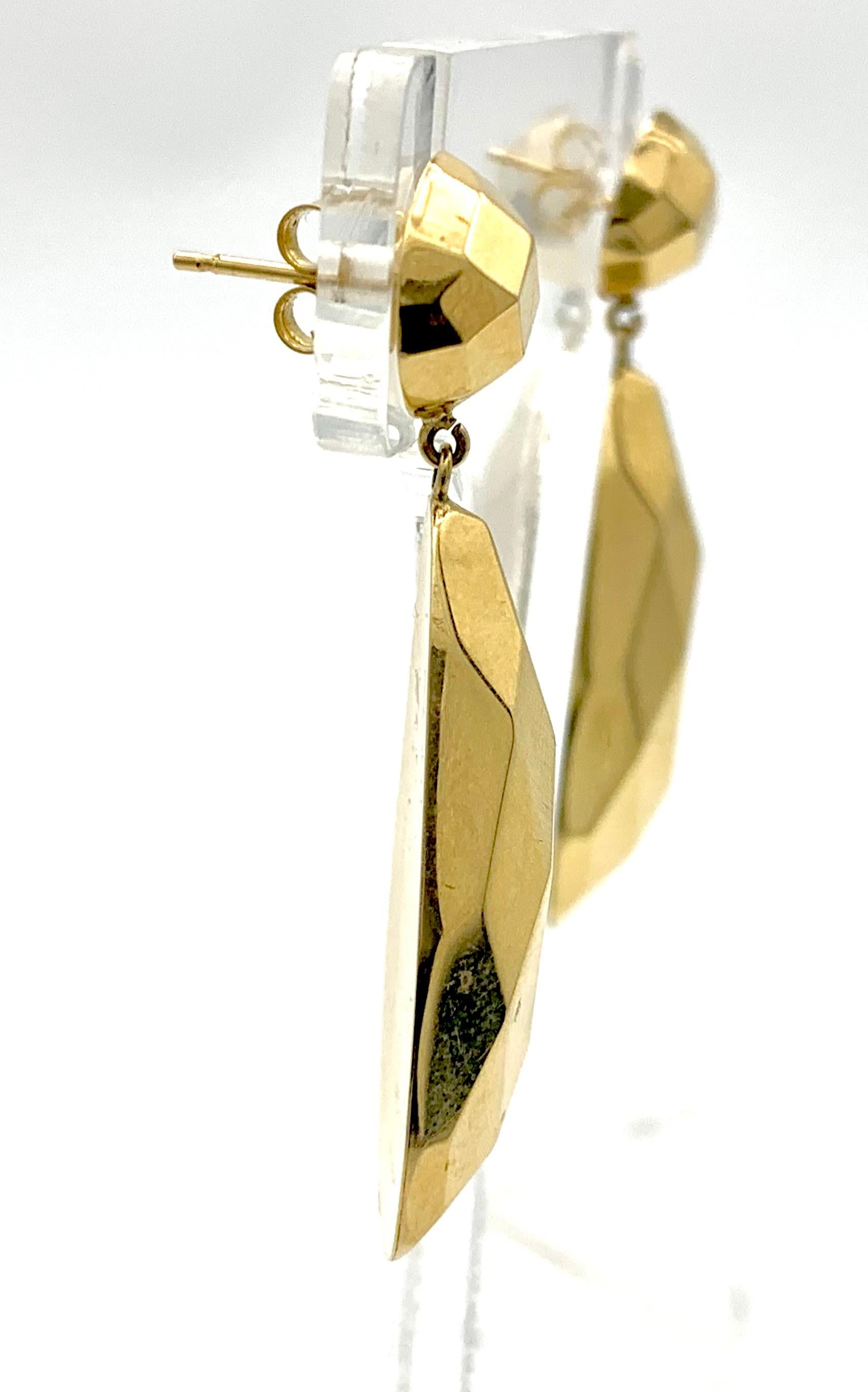 Vintage 14 Karat Gold Ohrringe Tropfen Ohrringe baumeln im Zustand „Gut“ im Angebot in Munich, Bavaria