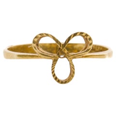 Vintage 14 Karat Gold Good Luck Clover Leaf Ring