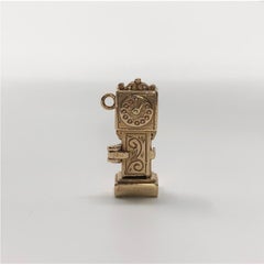 Vintage 14 Karat Gold Grandfather Clock Pendent Charm
