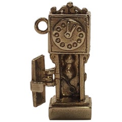 Vintage 14 Karat Gold Grandfather Clock Pendent Charm