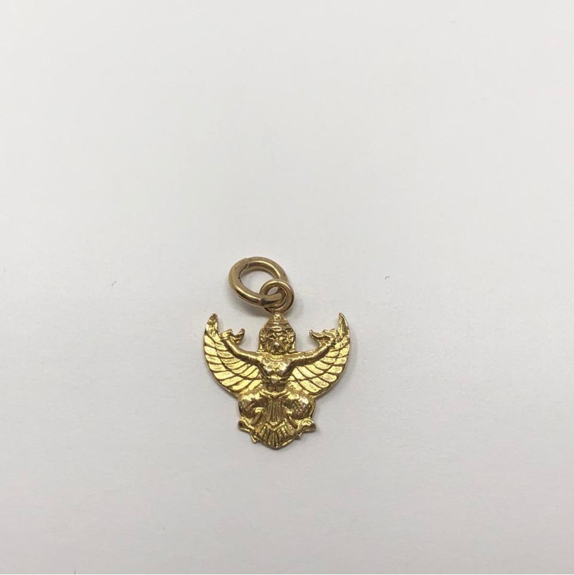 Vintage 14 Karat Gold Katchina Dancer with Wings Spread Pendent Charm In Excellent Condition For Sale In Saint Charles, IL