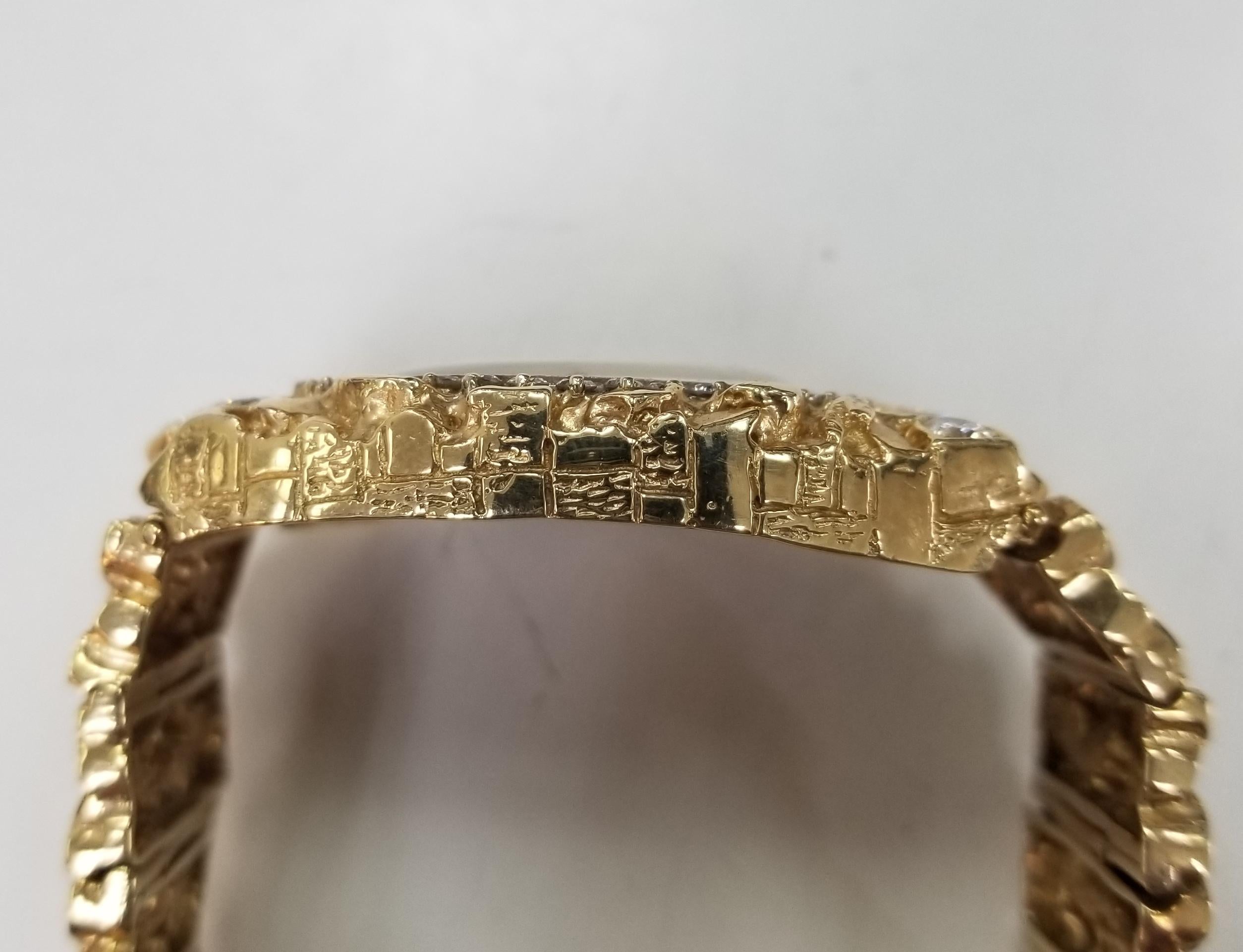 VIntage Montre pour homme en or 14 carats avec bracelet 