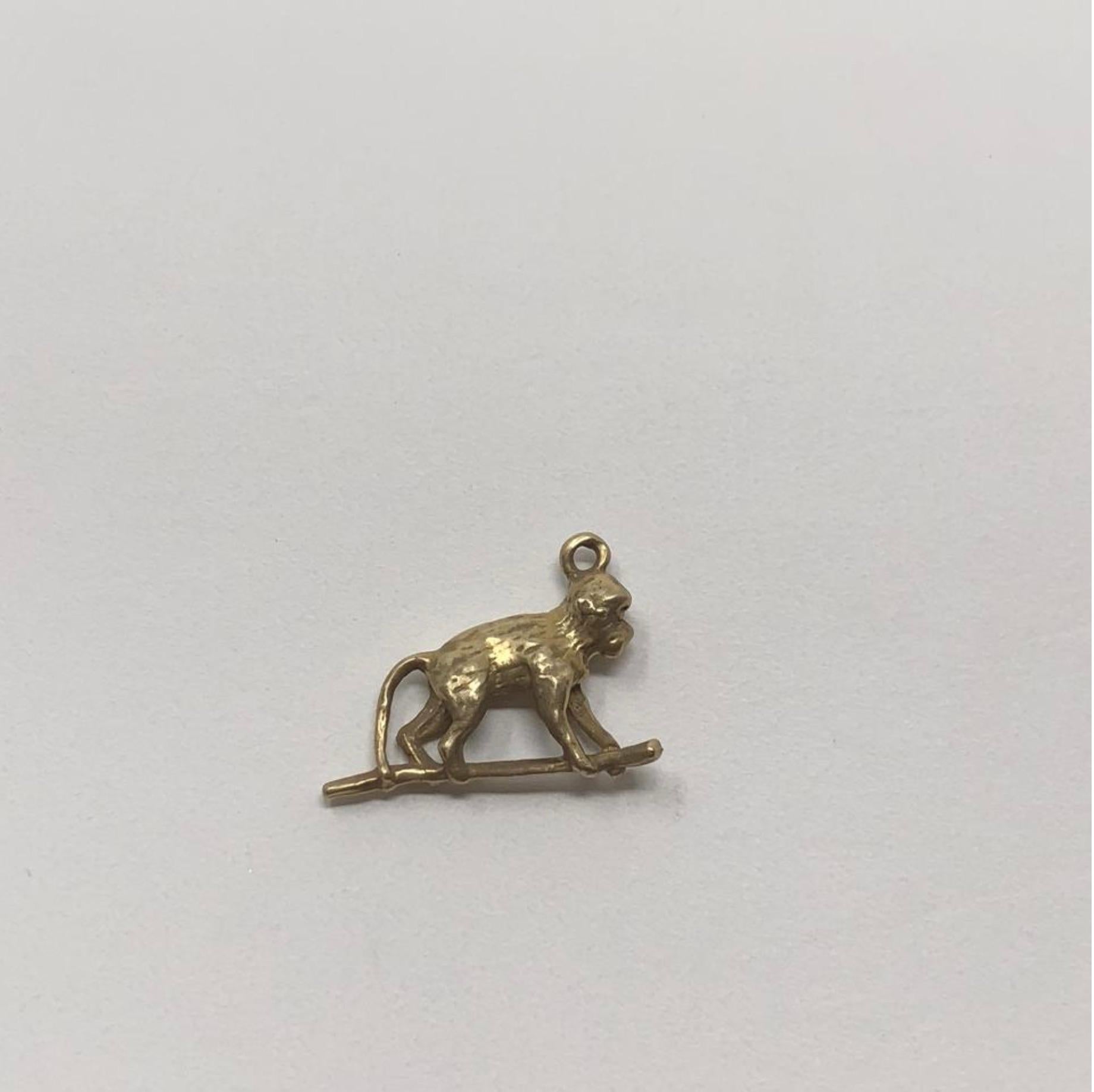 MODEL - Vintage 14k Gold Monkey on a Tree Branch Pendent Charm

CONDITION - Exceptional! No signs of wear.

SKU - 2382-FL

ORIGINAL RETAIL PRICE - 175 + tax

MATERIAL - 14k Gold

WEIGHT - 1.4 grams

DIMENSIONS - L.6 x H.5 x D.2

COMES WITH - No