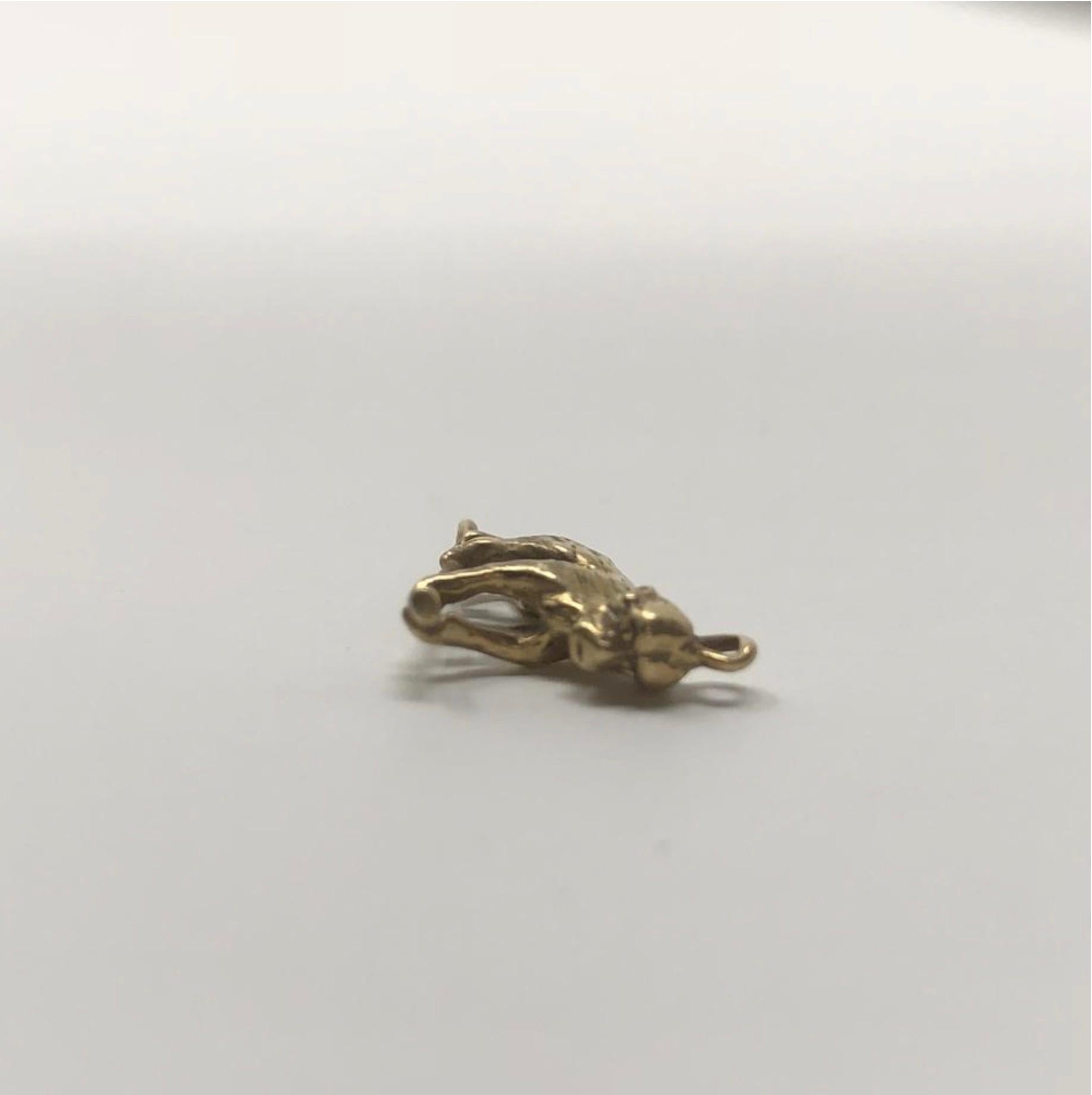 Vintage 14 Karat Gold Monkey on a Tree Branch Pendent Charm In Excellent Condition In Saint Charles, IL