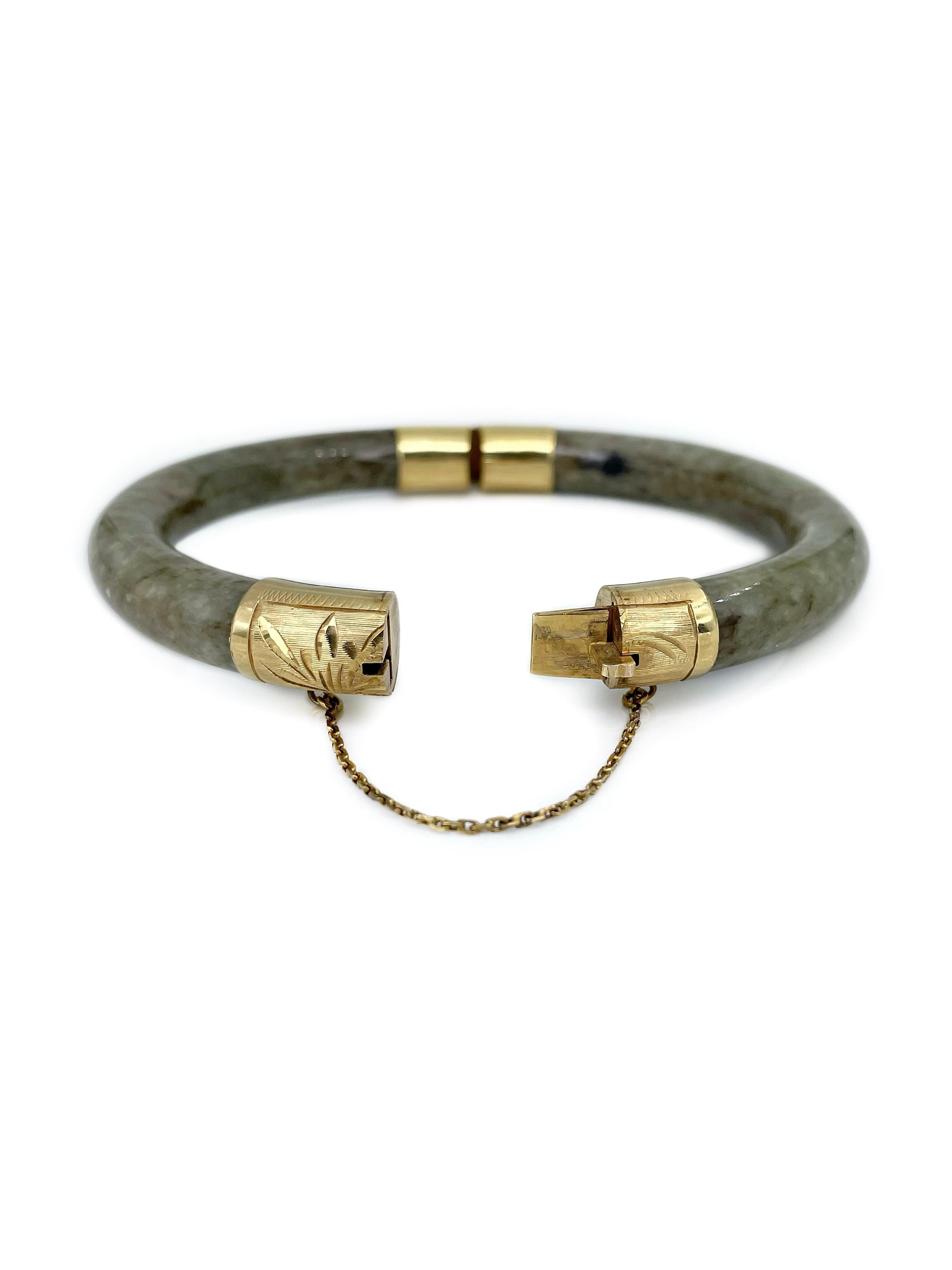 hinged jade bangle bracelet