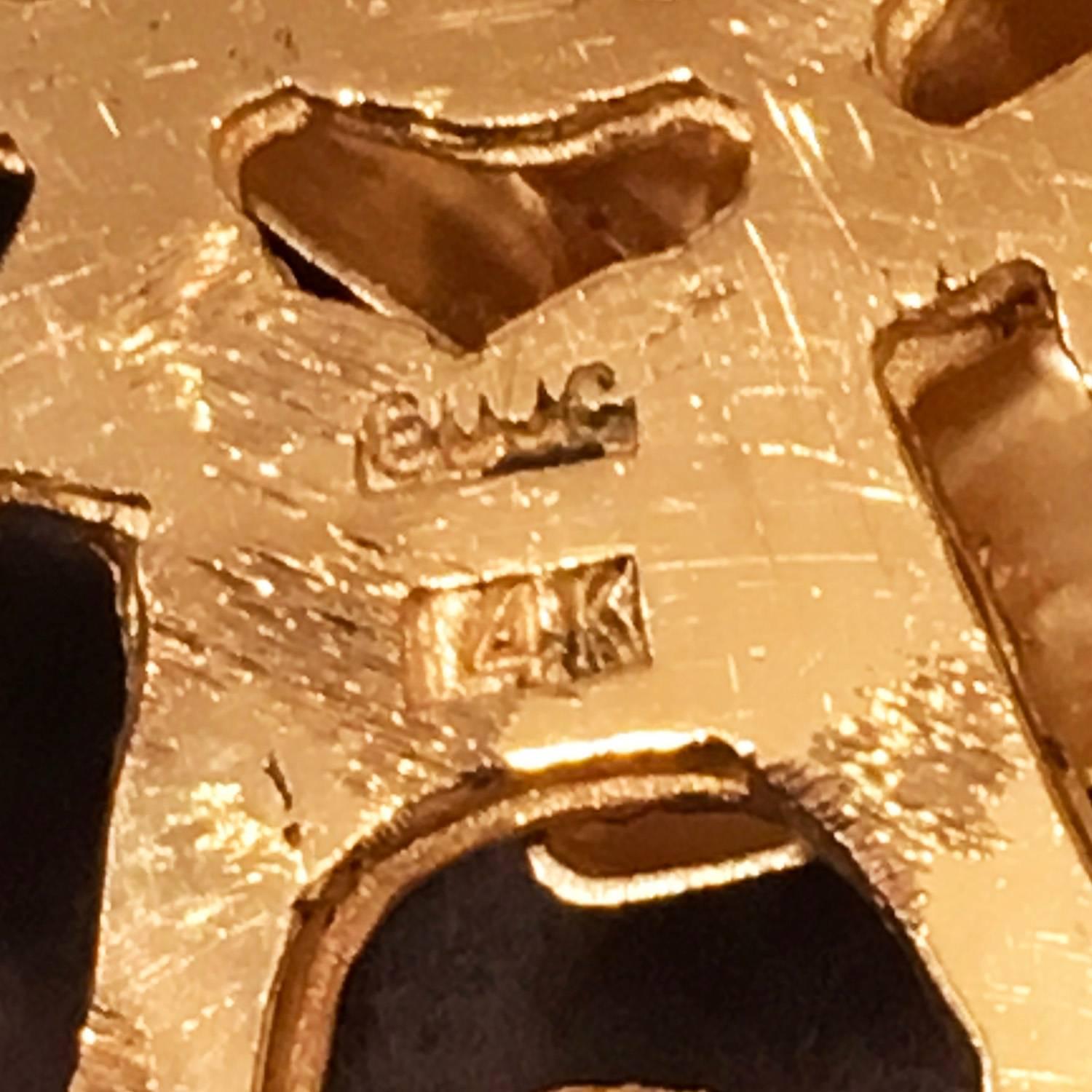 Egyptian Revival Vintage 14 Karat Gold Nefertiti Egypt Pendant Large