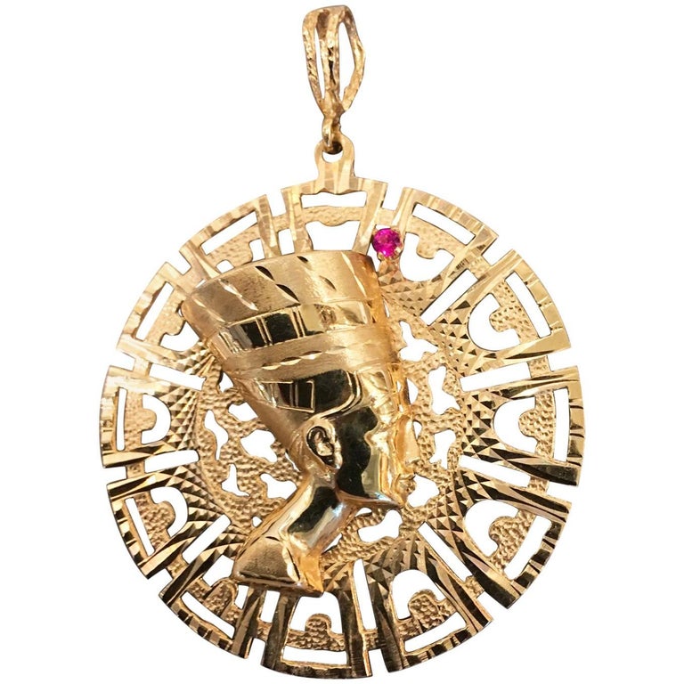 Nefertiti gold necklace vintage clearance