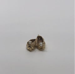 Vintage 14 Karat Gold Pearl Slipper Shoe Pendant Charm