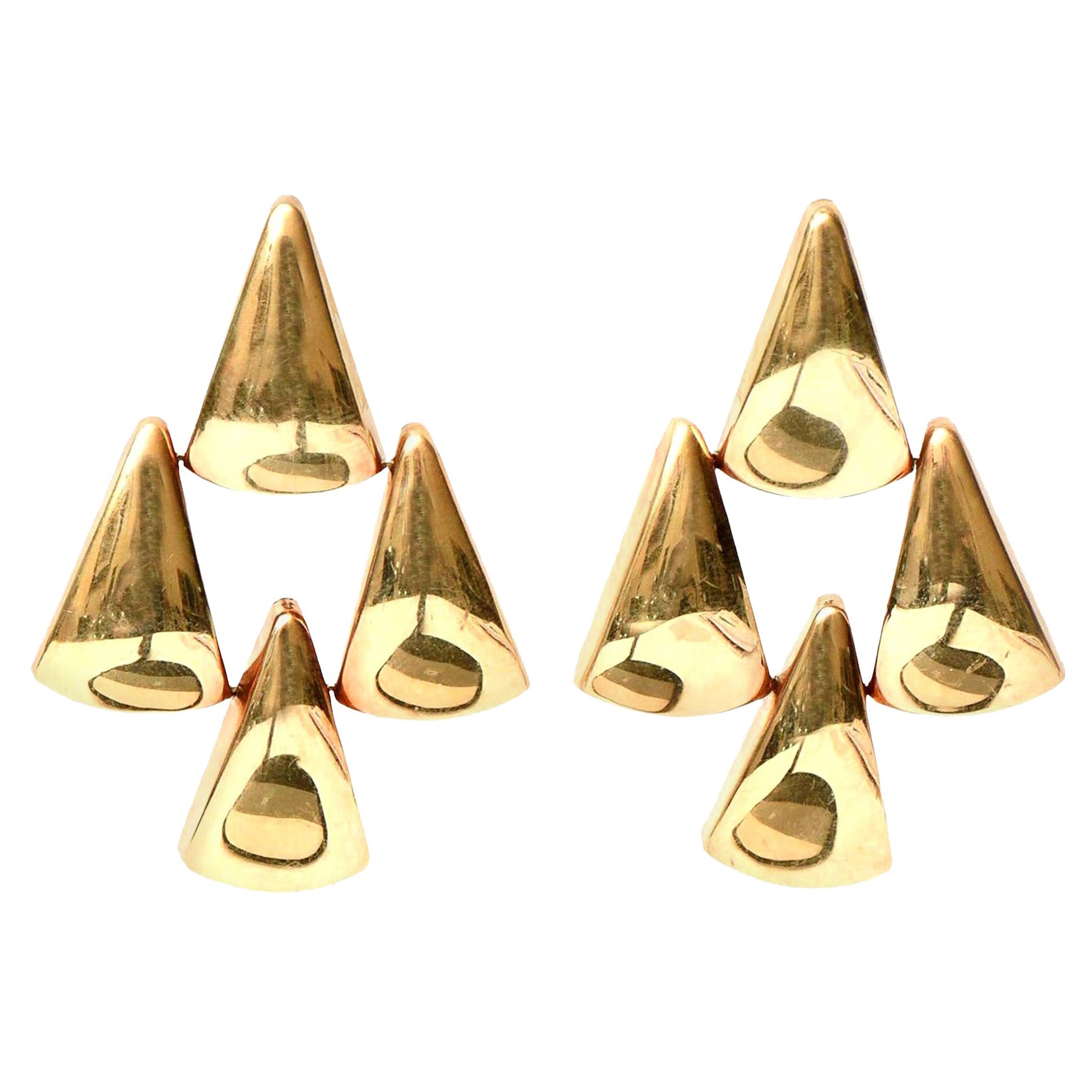Vintage 14 Karat Gold durchbrochener Klappbrisur-Kronleuchter-Skulpturen-Ohrringe Italienisch