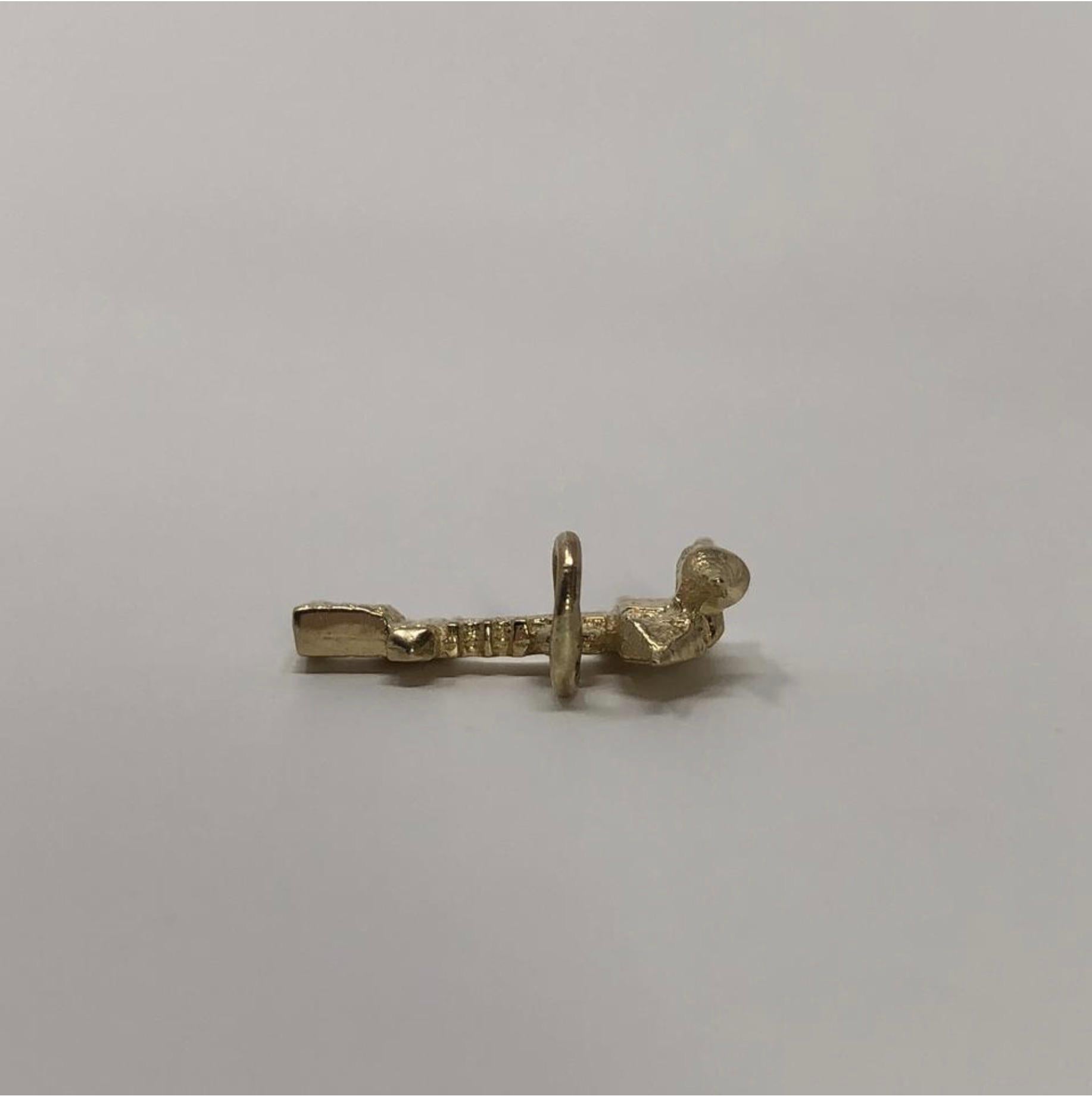 Vintage 14 Karat Gold Polished Estate Building Pendant Charm For Sale 2