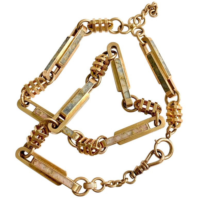 Vintage 14 Karat Gold Quartz Watch Chain at 1stDibs | vintage watch chain, antique  watch chain, vintage gold watch chain