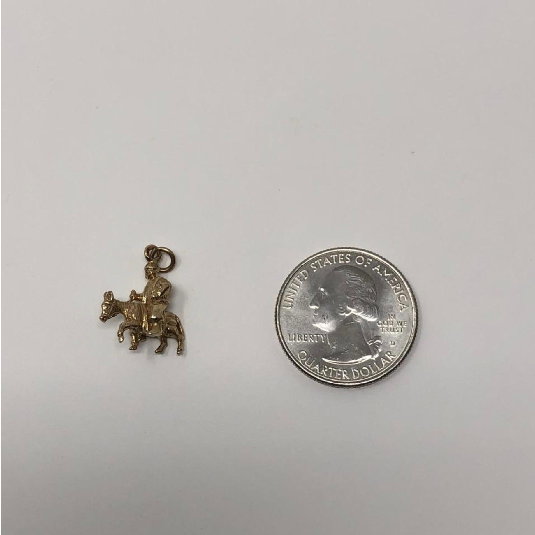 Vintage 14 Karat Gold Sancho Panza Pendent Charm For Sale 4