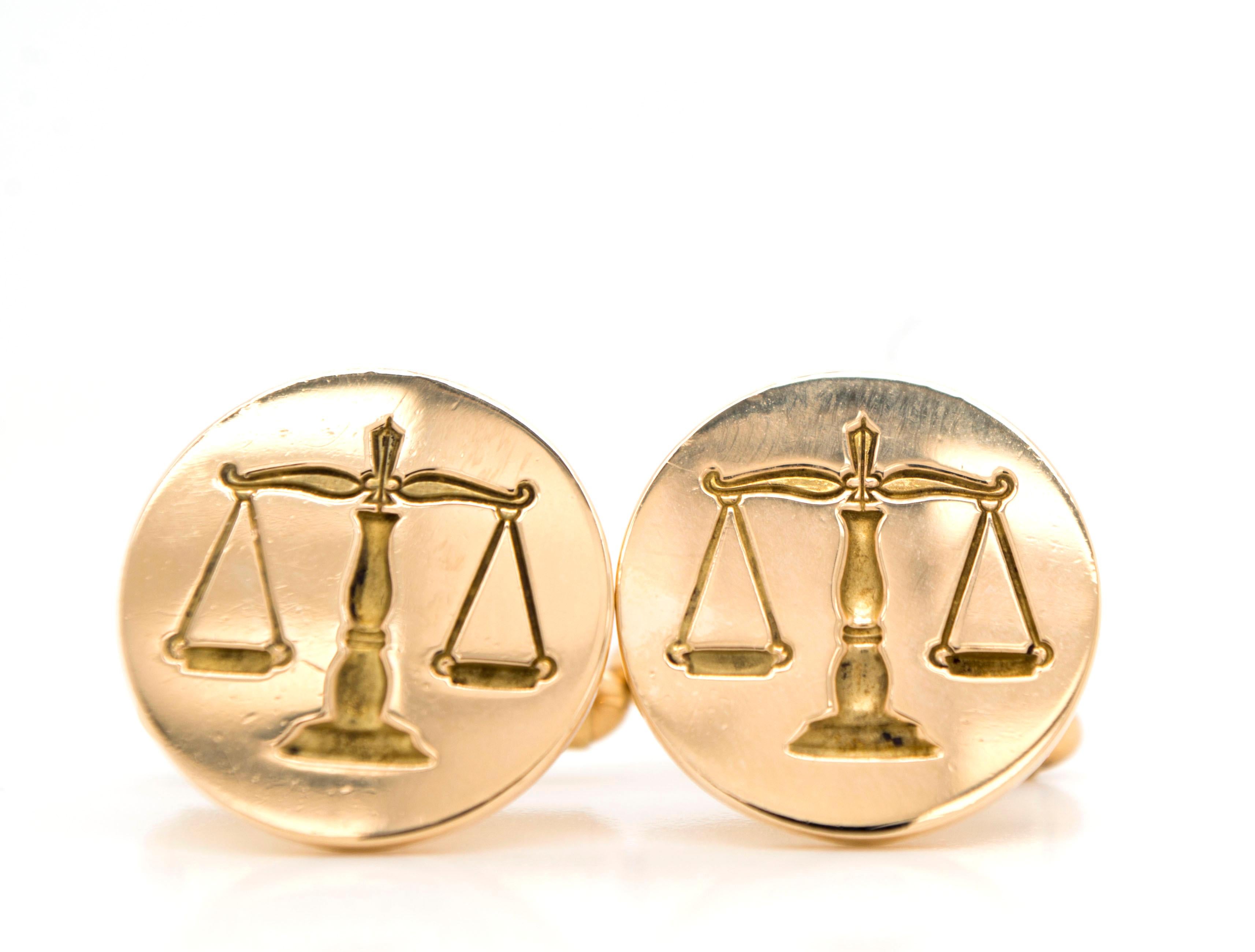 scales of justice cufflinks