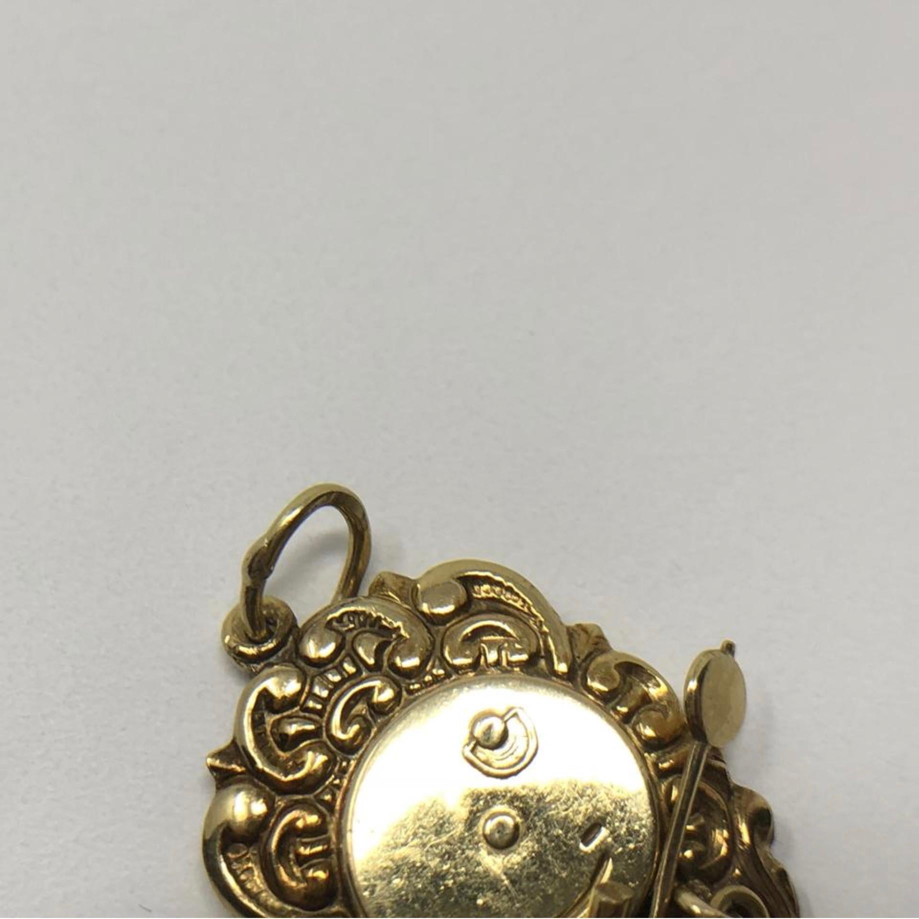 Vintage 14 Karat Gold Victorian Cuckoo Clock Pendent Charm 1