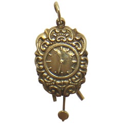 Vintage 14 Karat Gold Victorian Cuckoo Clock Pendent Charm