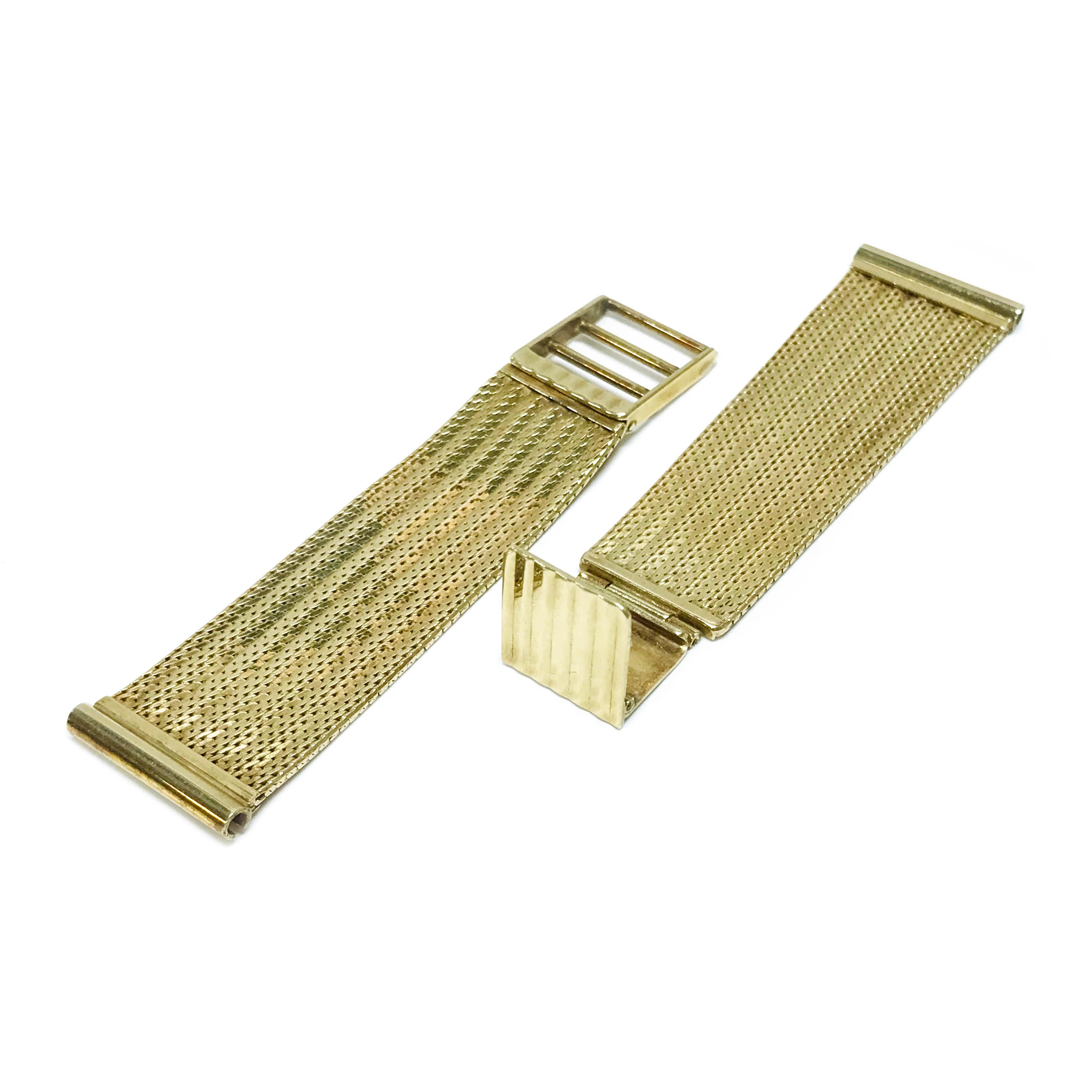 Retro Vintage Yellow Gold Watch Band, Circa 1970s For Sale