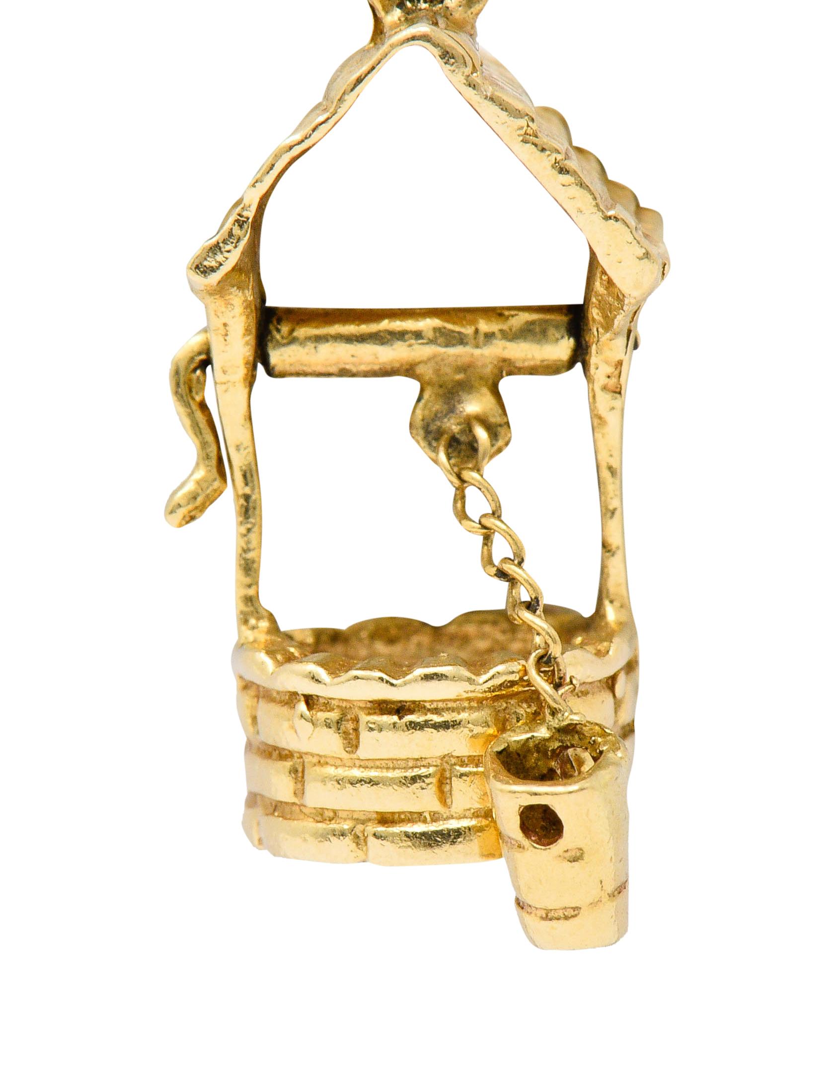 Vintage 14 Karat Gold Wishing Well Charm 2