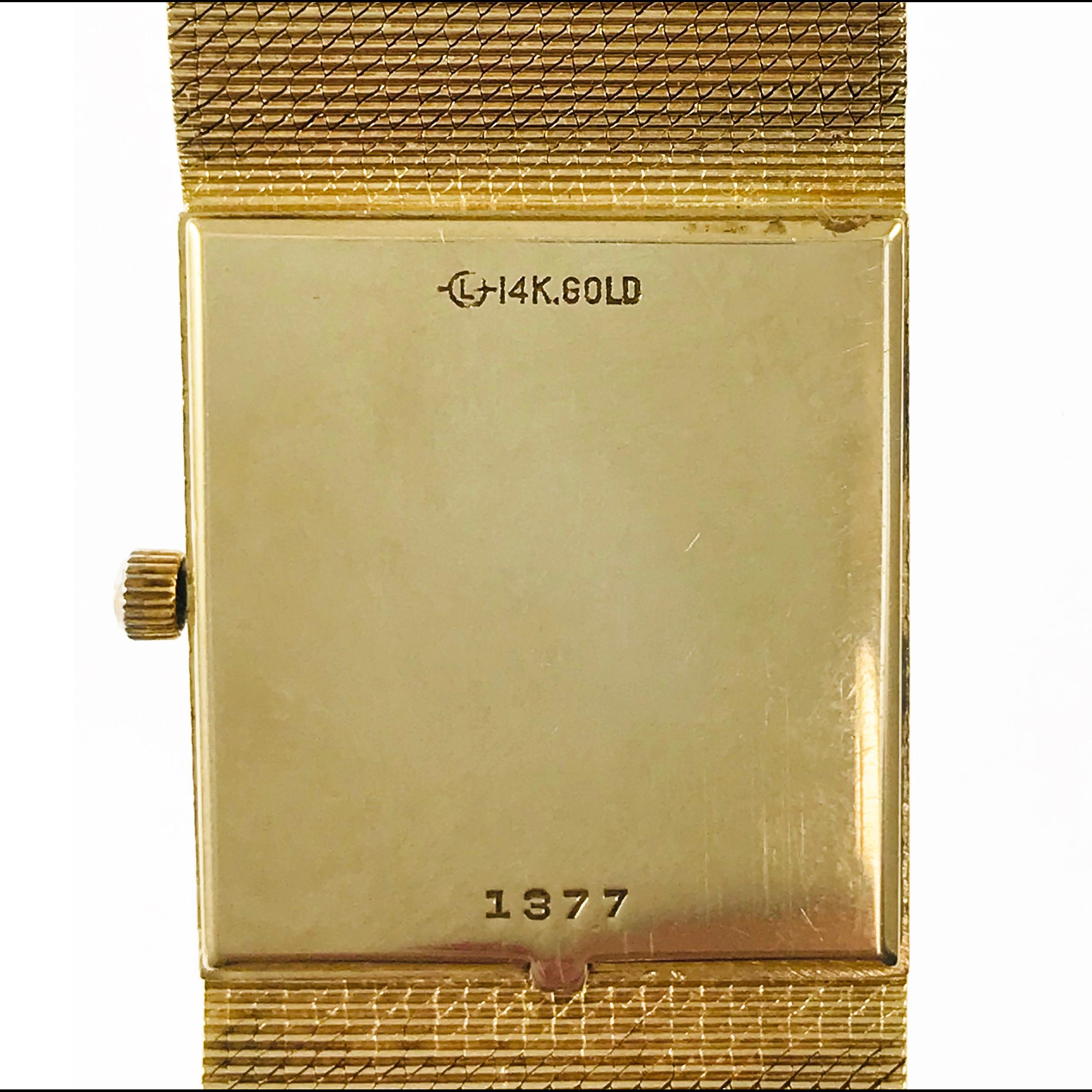 Omega Montre-bracelet à 6 bijoux en or jaune, 1982 Bon état - En vente à Palm Desert, CA