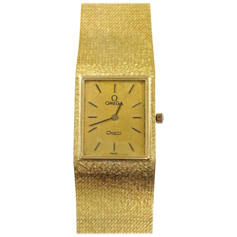 Omega Yellow Gold 6 Jewel Wristwatch, 1982 For Sale at 1stDibs |  rectangular omega 14k gold watch vintage, omega gold watch vintage, gold  omega watch vintage