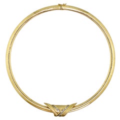 Vintage 14 Karat Omega Chain and Diamond Enhancer Necklace
