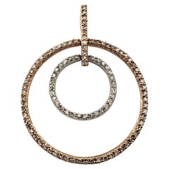 Vintage 14 Karat Rose and White Gold Diamond Circle Pendant