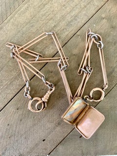 Vintage 14 Karat Rose Gold and Platinum Watch Chain and Locket