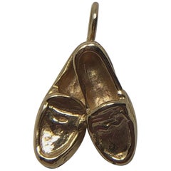 Vintage 14 Karat Solid Gold Penny Loafer Pendent Charm