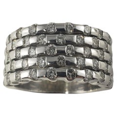 14 Karat White Gold and Diamond Band Ring