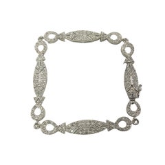 Vintage 14 Karat White Gold and Diamond Bracelet