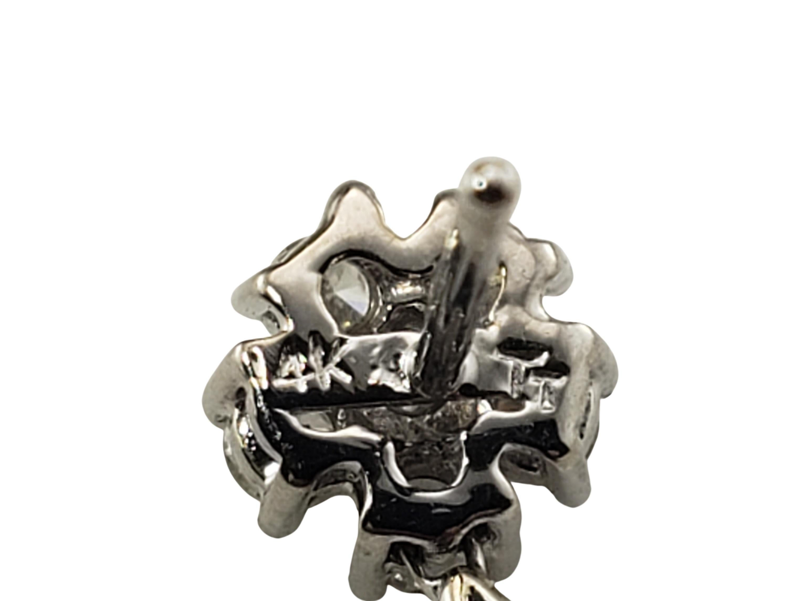 14 Karat White Gold and Diamond Dangle Earrings For Sale 1